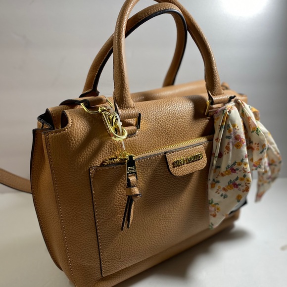 STEVE MADDEN CAMEL SATCHEL WITH SCARF - Picture 5 of 8